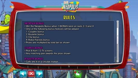 Neopolis Bonus Rules and Couples Bonus Rules