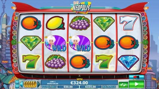Multiple winning paylines triggers a ?324.00 big win!