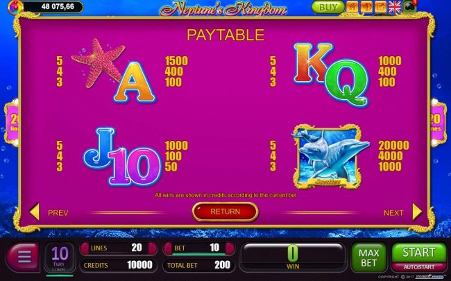Low value game symbols paytable