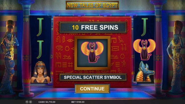 10 free spins awarded with a special scatter symbol.