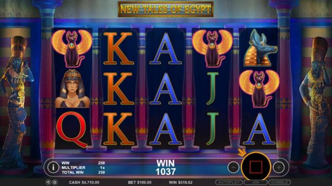 Three of the special chosen symbols triggers a big win during the free spins bonus round.