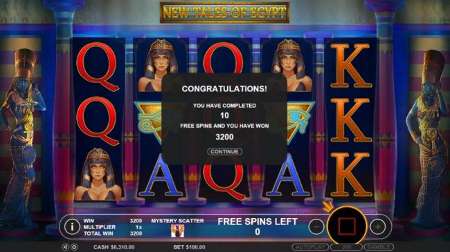 A 3,200 coin jackpot paid out after completing 10 free spins.
