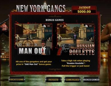 odd man out and russian roulette bonus game rules