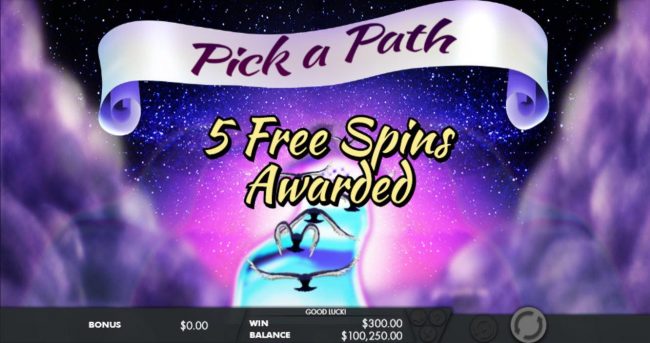 5 free spins awarded
