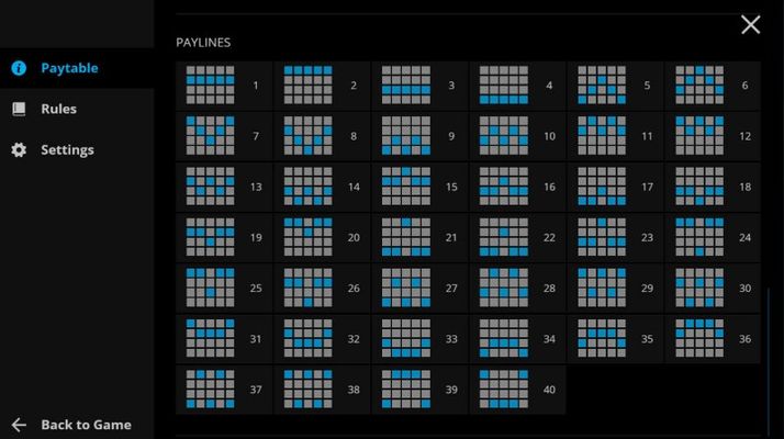 Paylines 1-40