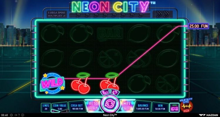 Neon City :: Three of a kind win