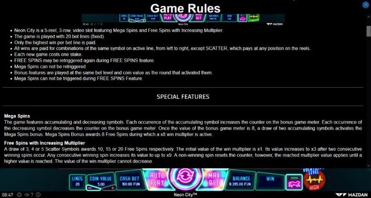 Neon City :: General Game Rules