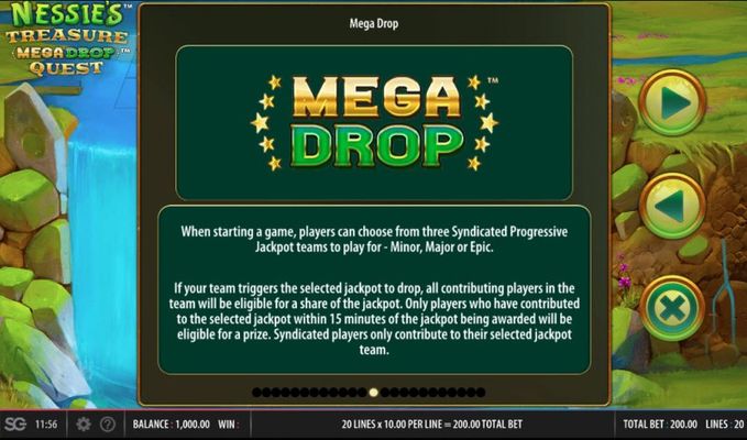 Nessie's Treasure Mega Drop Quest :: Jackpot Rules