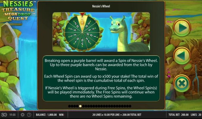 Nessie's Treasure Mega Drop Quest :: Bonus Game Rules