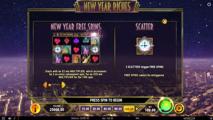 New Year Riches :: Free Spin Feature Rules