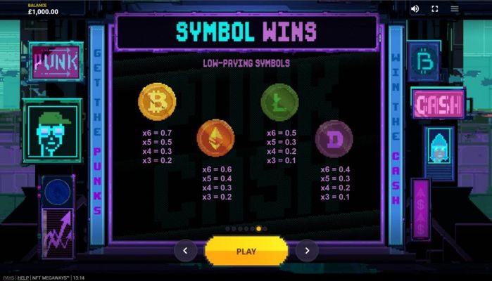 Paytable - Low Value Symbols