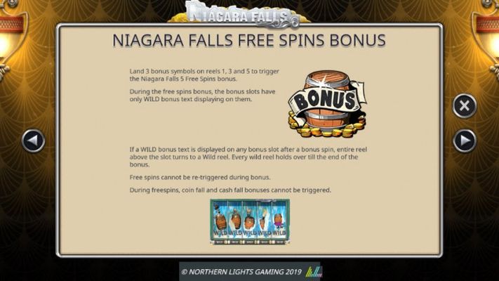 Niagara Falls :: Free Spins Rules