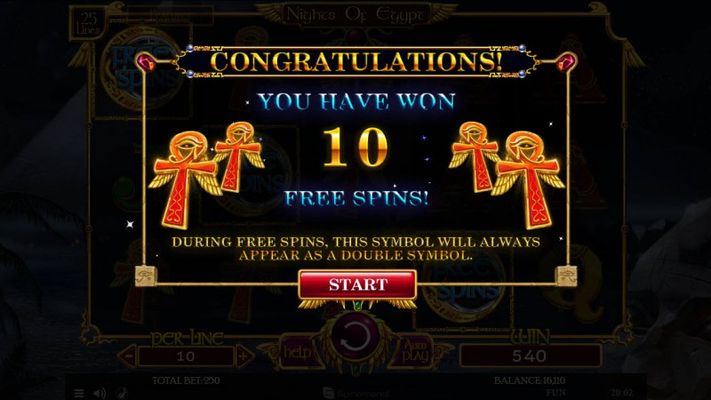 10 Free Spins Awarded