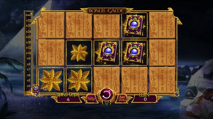 Collect book symbols during the bonus game and increase the win multiplier