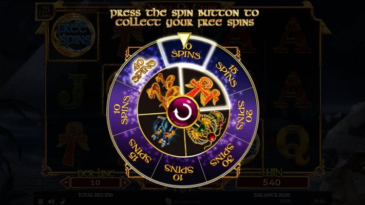 Spin the wheel to win free spins and special double symbol