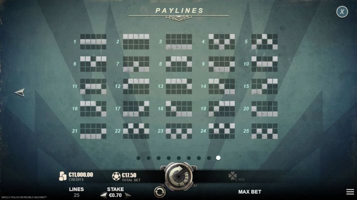Paylines 1-25