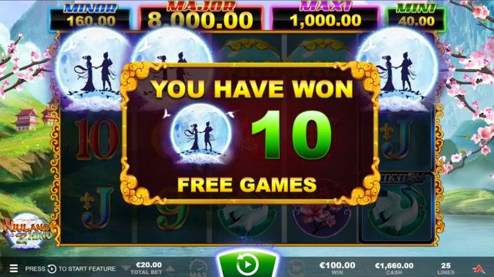 Scatter symbols triggers the free spins bonus feature