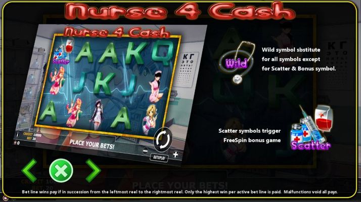 Nurse 4 Cash :: Wild and Scatter Rules