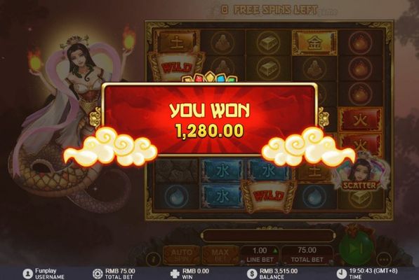 Total free spins payout