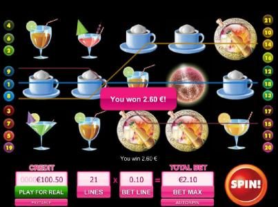here is an example of a typical multiple winning payline jackpot