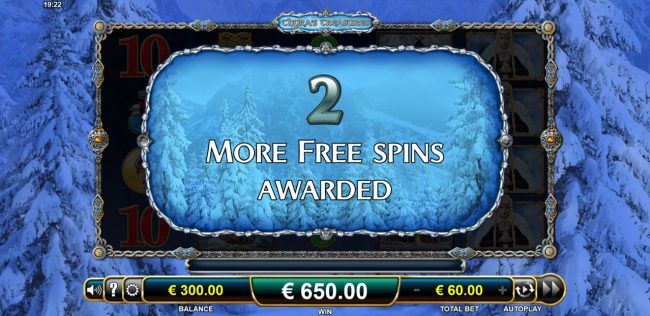 2 free spins awarded