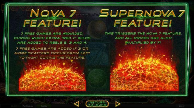 Nova 7 and Supernova 7 Free Games Rules