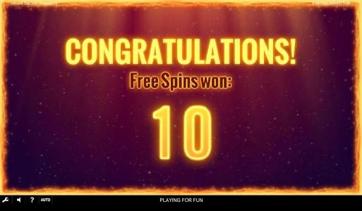 10 free spins have been awarded.