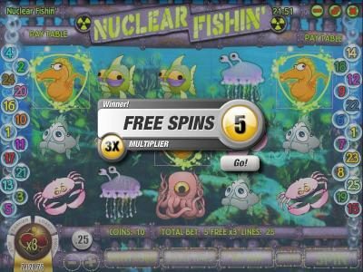 five free spins awarded