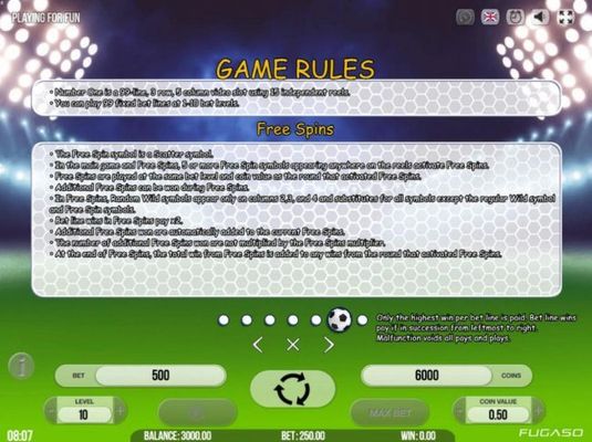 General Game Rules and Free Spins Rules