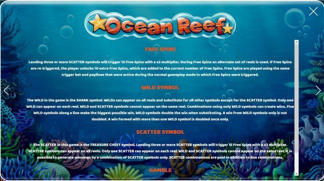 Free Spins, Wild Symbol, Scatter Symbol and Gamble Feature Rules