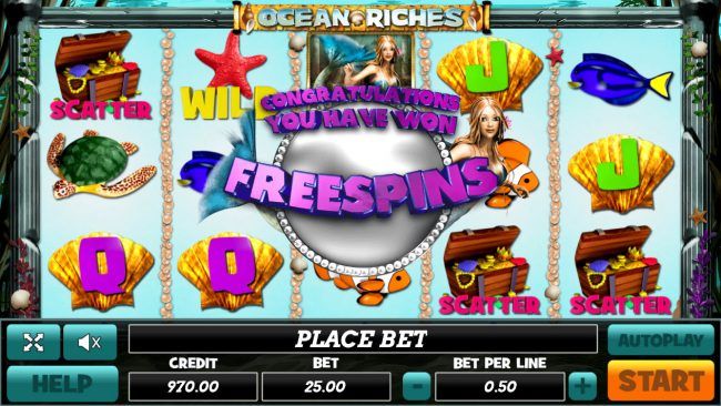 Scatter win triggers the free spins feature