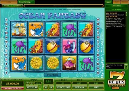 video slot game featuring five reels and 25 paylines