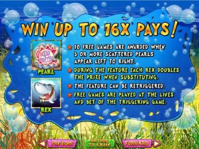 Win up to 16x pays! Free Game rules