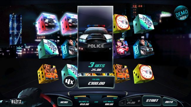 Three of a kind with an x4 win multiplier