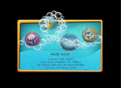 Magic Wave - cash out your prizes. Magic wave disorders the symbols and orders them back into new positions.