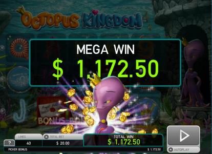 The Royal Ball Bonus feature pays out a total of $1, 172.50 for a mega win!