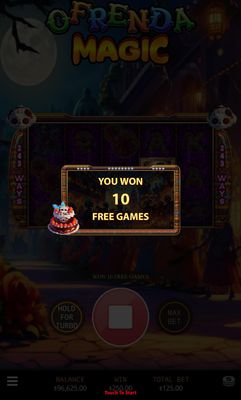 10 Free Spins Awarded