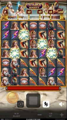 Winning symbol combinations are removed and new symbols drop in place