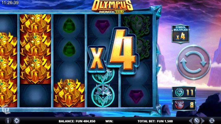 Olympus Infinity Reels :: X4 win multiplier achieved