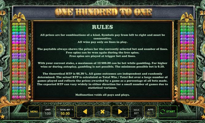 One Hundred To One :: General Game Rules