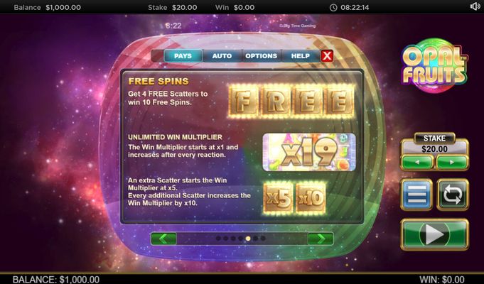 Opal Fruits :: Free Spins Rules