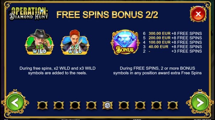 Operation Diamond Hunt :: Free Spins Rules