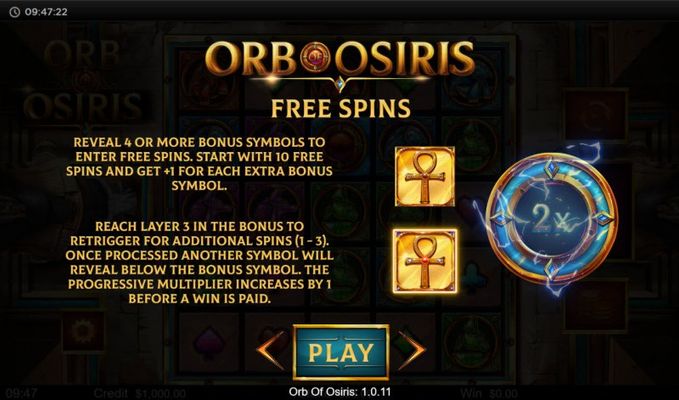 Orb of Osiris :: Free Spin Feature Rules