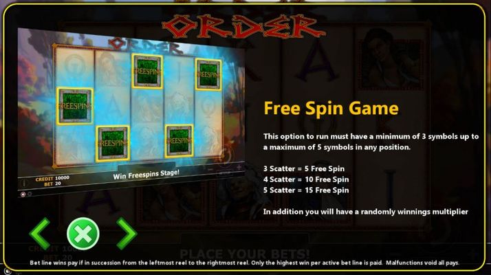 Order :: Free Spins Rules
