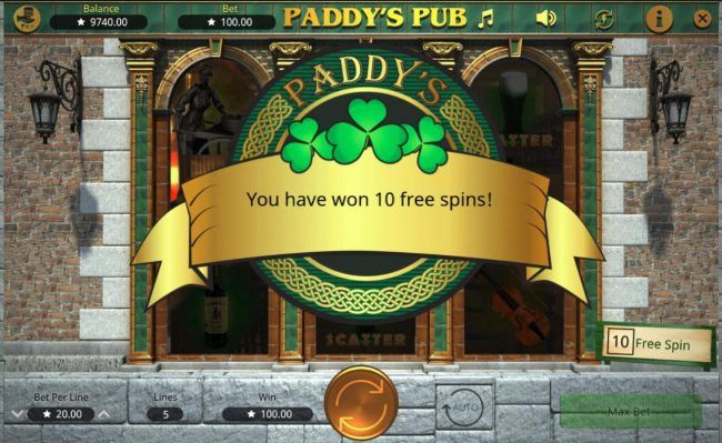 Player is awarded 10 free spins.