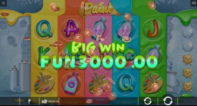 A 3000.00 big win triggered by a winning five of a kind.