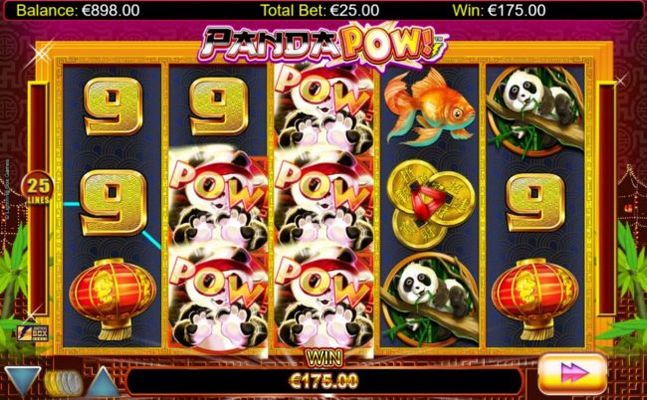 Landing five or more red panda bonus symbols triggers the free spins feature.