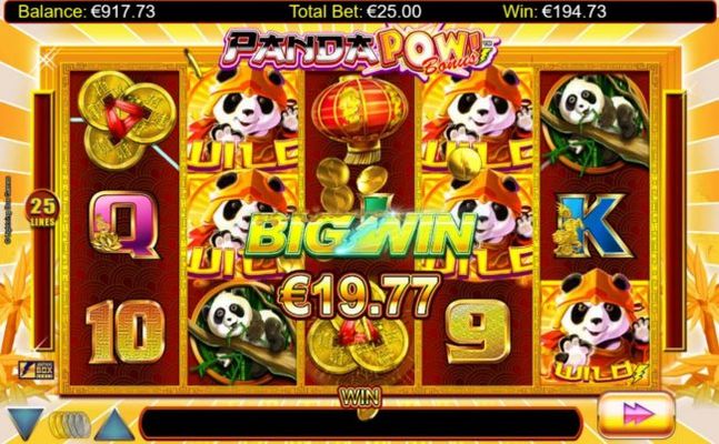 Gold Panda symbols triggers multiple winning paylines during the free spins feature.