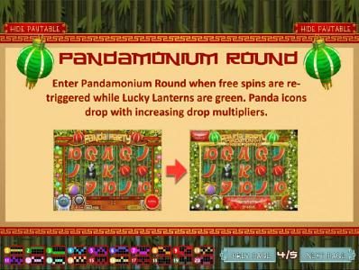 Three or more Lucky Lanterns enables the Pandamonium Round
