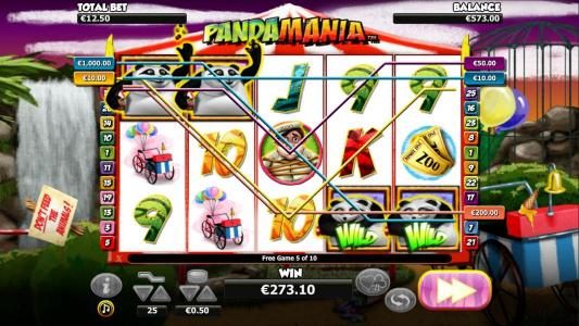 The Panda Escape Bonus leads to a $273 big win